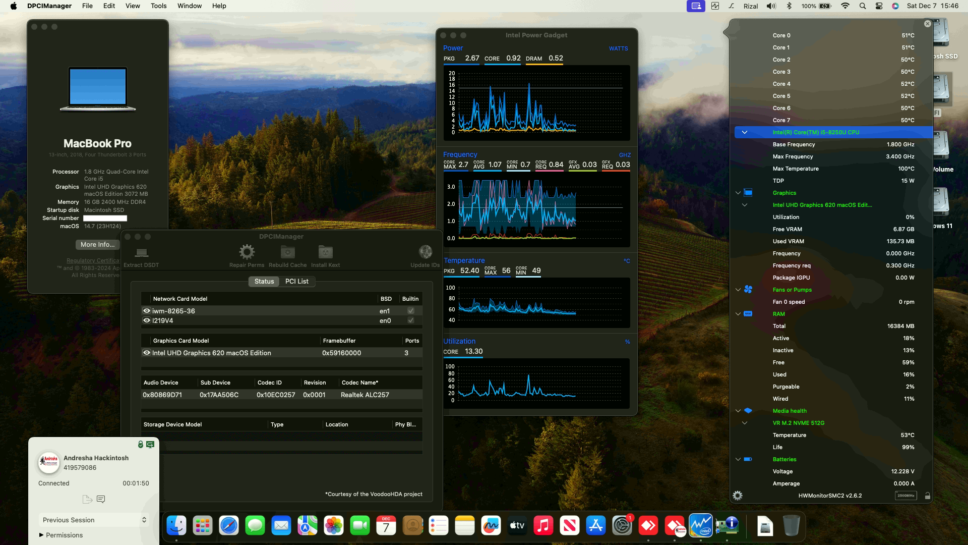 Success Hackintosh macOS Sonoma 14.7 Build 23H124 in Lenovo Thinkpad L380 Yoga Touchscreen
